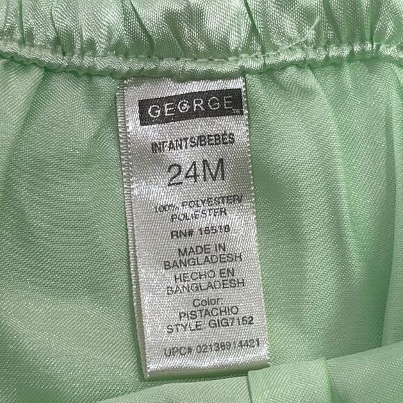 George | Vintage Polka Dot Green Girls Formal Dress 24M - Picture 3 of 12